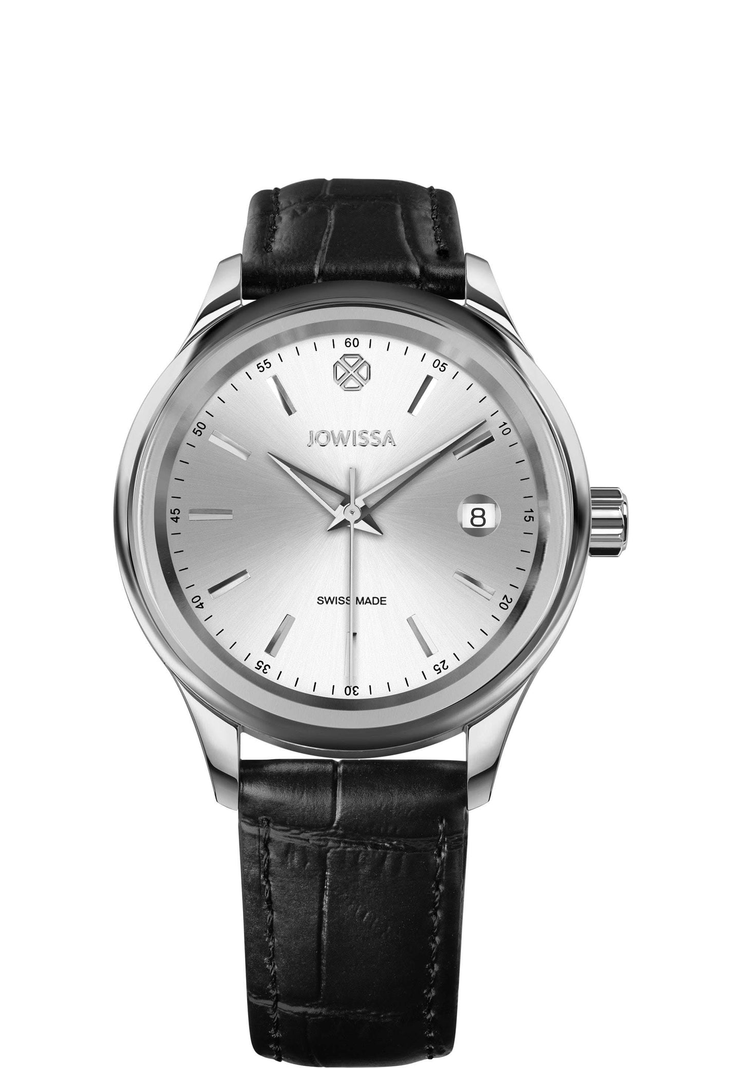 black watch made for men - swiss watch with black leather strap - j4.196.m white dial swiss watch