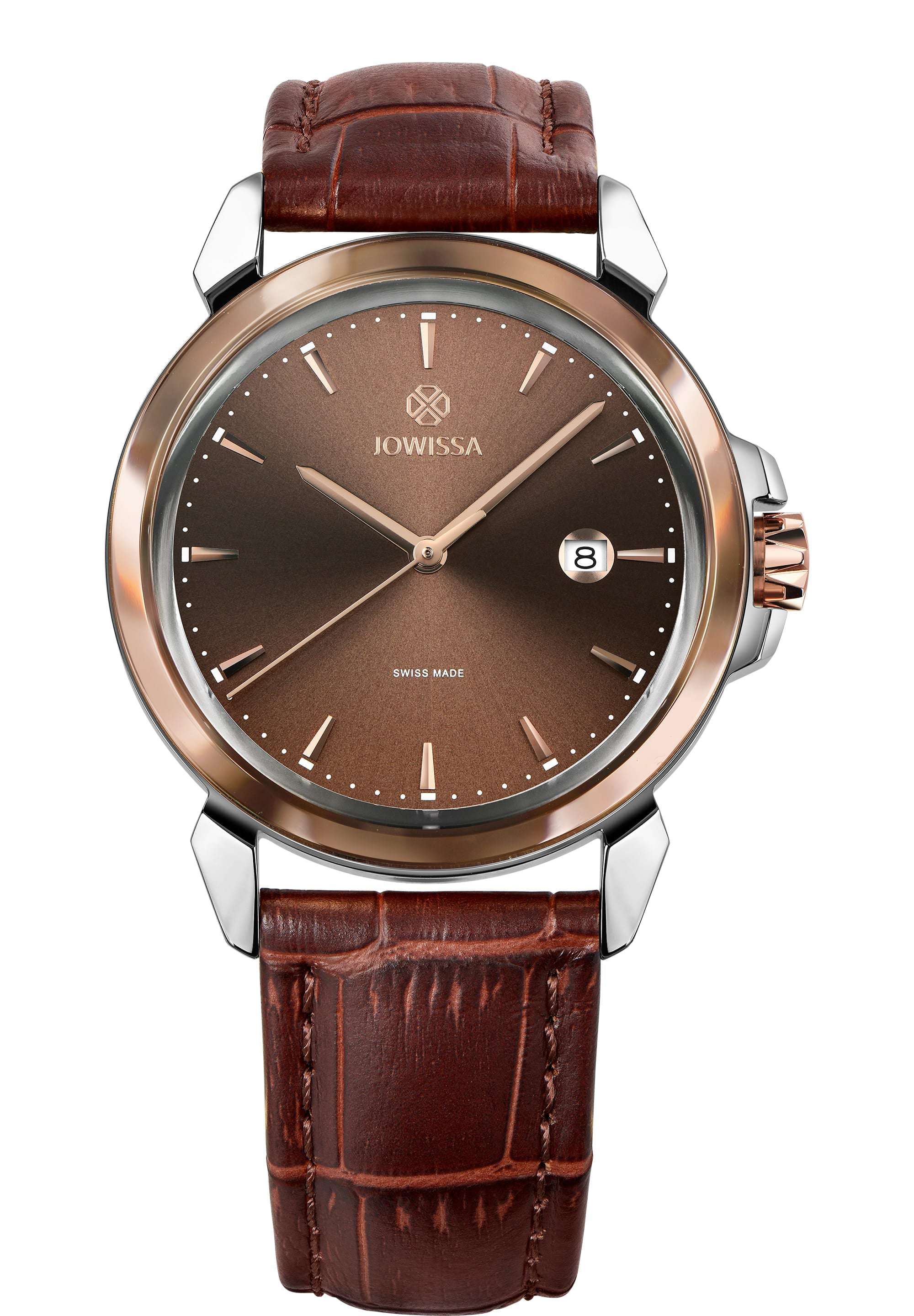 LeWy 3 Mocha Brown Men's Dress Watch Swiss Quartz Cow Leather Band 42mm Swiss Made J4.240.L LeWy 3 Mocha Brown Men's Dress Watch Swiss Quartz Cow Leather Band 42mm Swiss Made J4.240.L