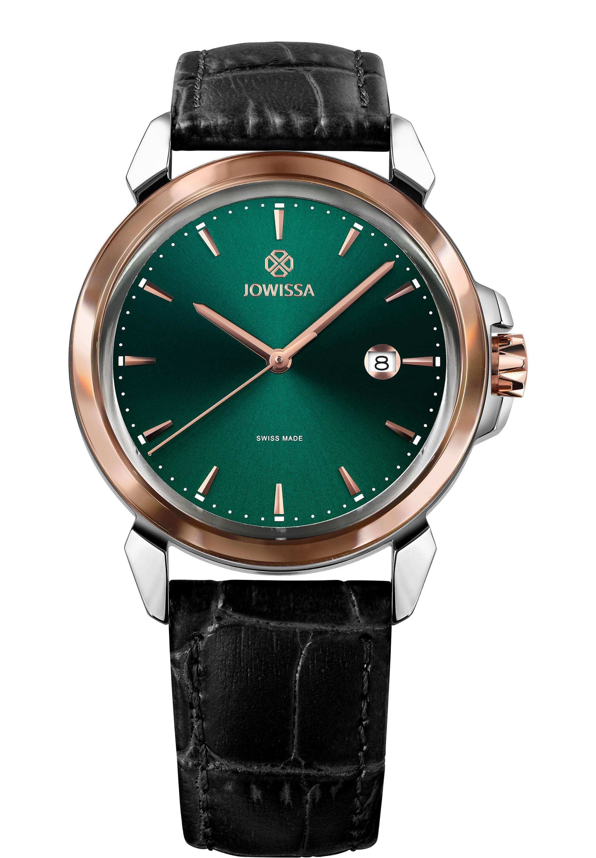LeWy 3 Edgy 42mm Swiss Men's Dress Watch 42mm Green Face Black Leather Band Swiss Made J4.241.L LeWy 3 Edgy 42mm Swiss Men's Dress Watch 42mm Green Face Black Leather Band Swiss Made J4.241.L