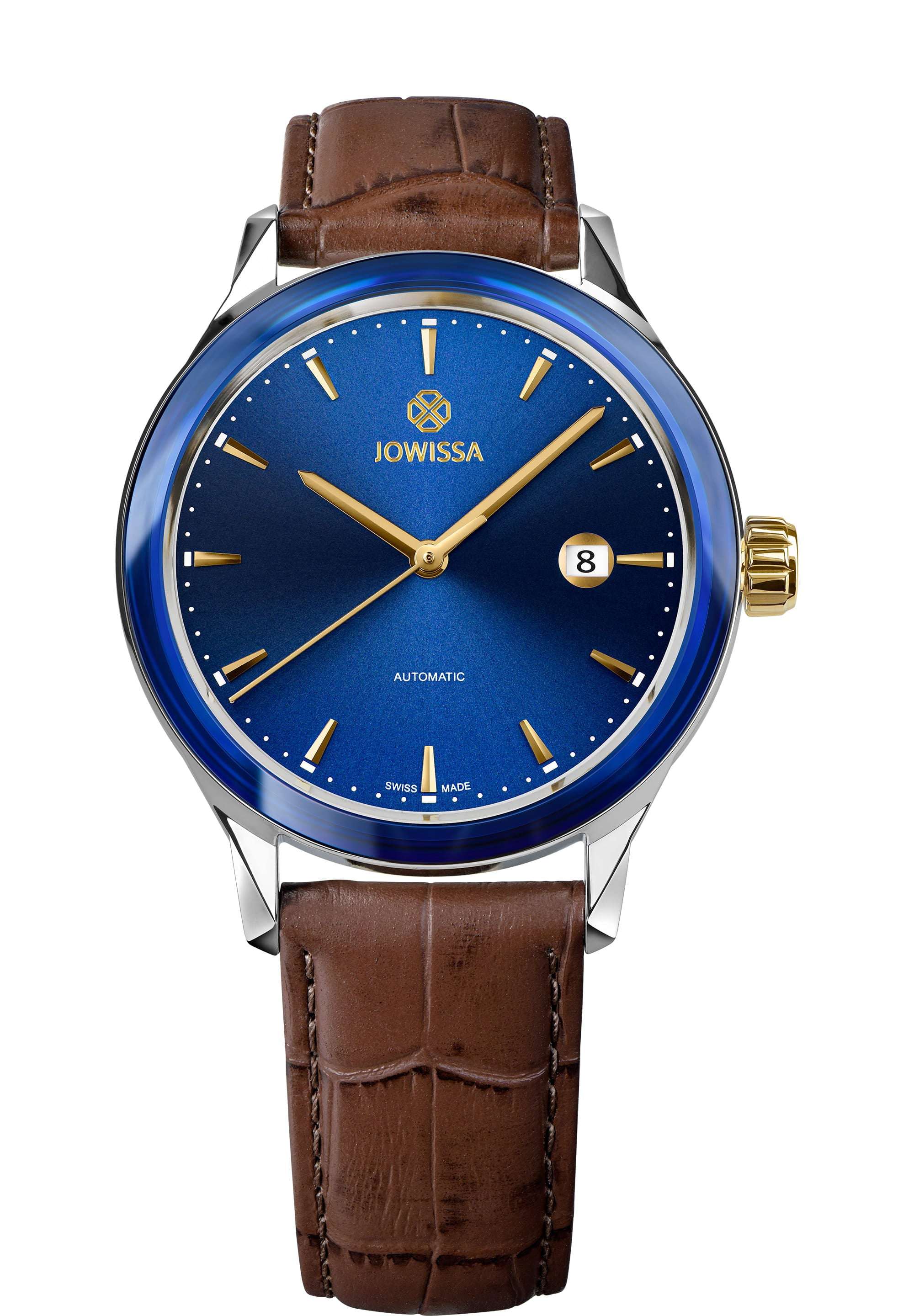 Virtuo Schweizer Automatik Herrenuhr Saphir Blau Lederband 41mm J4 554 L virtuo-schweizer-automatik-herrenuhr-saphir-blau-lederband-41mm-j4-554-l