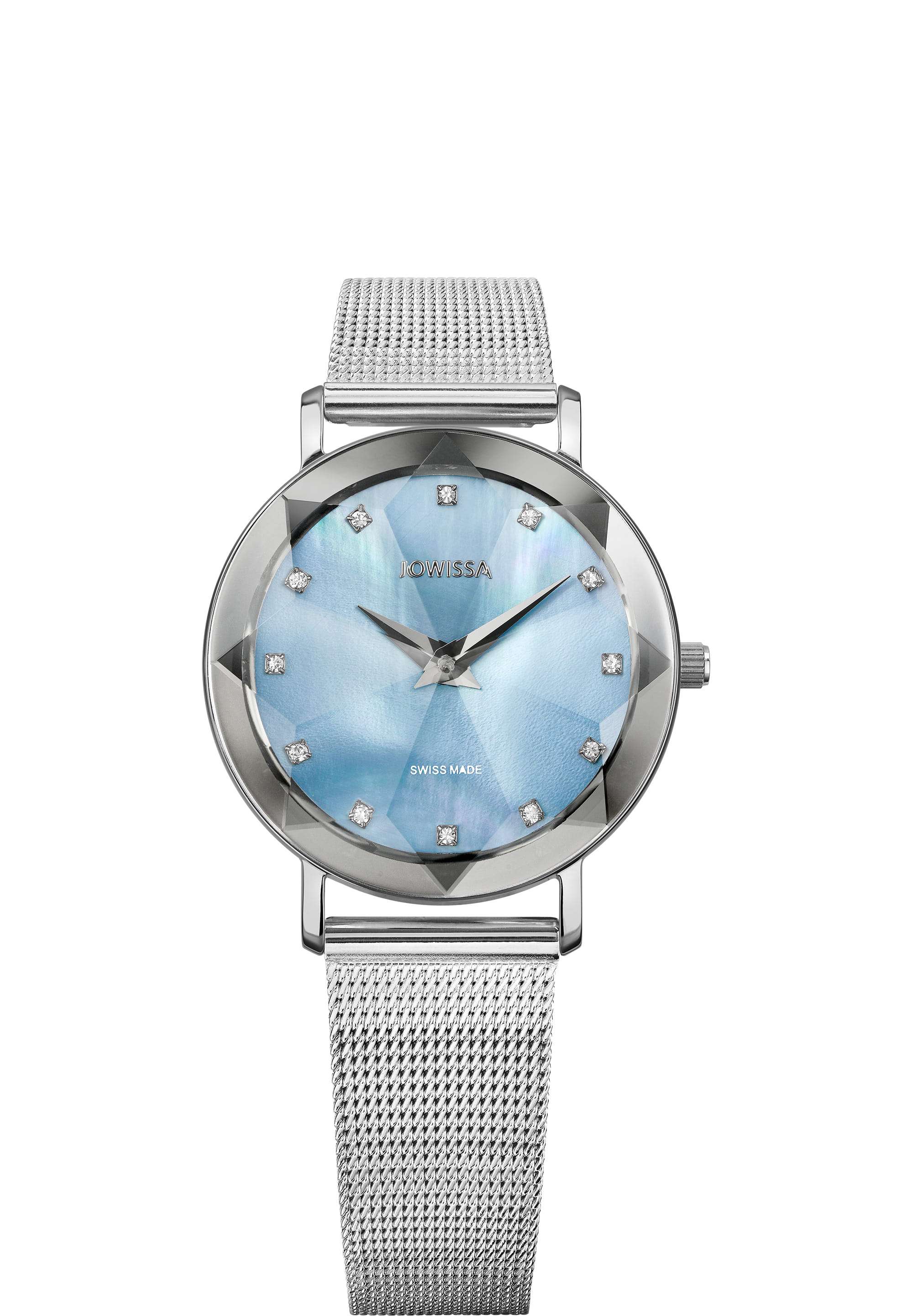 Facet Small Blue Women's Watch with Silver Mesh Band 30mm Swiss Made J5.238.M Facet Small Blue Women's Watch with Silver Mesh Band 30mm Swiss Made J5.238.M