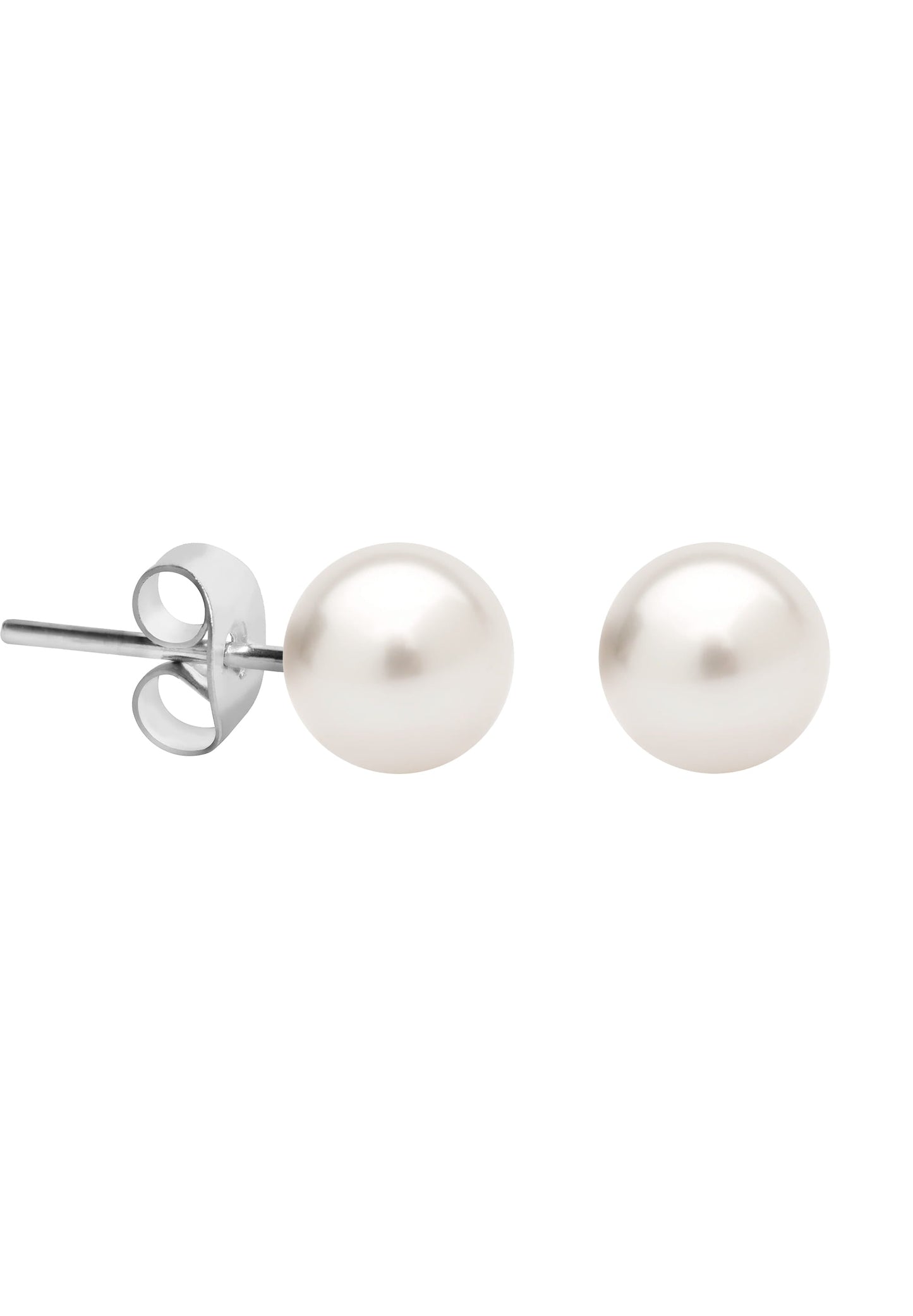 Front Image of Pearl | Womens | Earrings | Stainless Steel | silver | white Stone | Fashion Jewelry | JS.0064 | Jowissa | Austrian Crystal