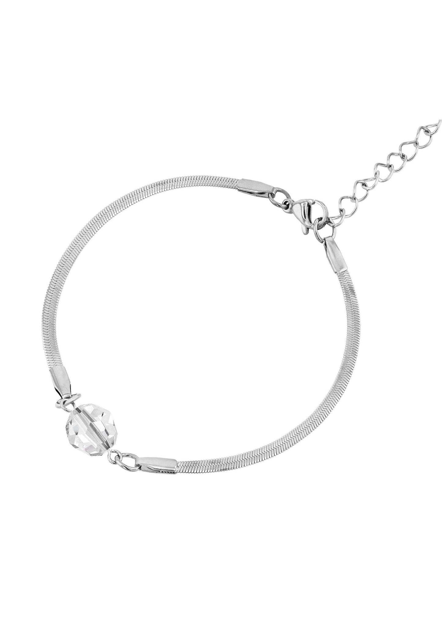 Front Image of Magic Facet | Womens | Bracelet | Stainless Steel | silver | white Stone | Fashion Jewelry | JS.0081 | Jowissa | Austrian Crystal