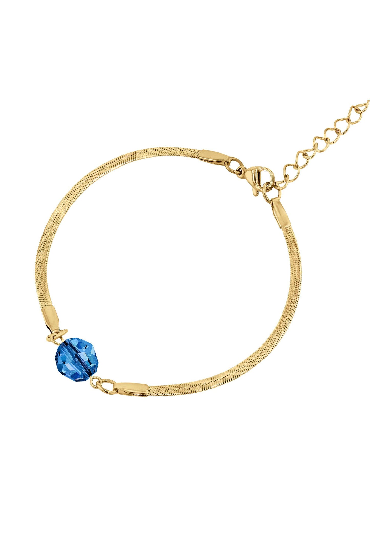 Front Image of Magic Facet | Womens | Bracelet | Stainless Steel | gold | blue Stone | Fashion Jewelry | JS.0087 | Jowissa | Austrian Crystal