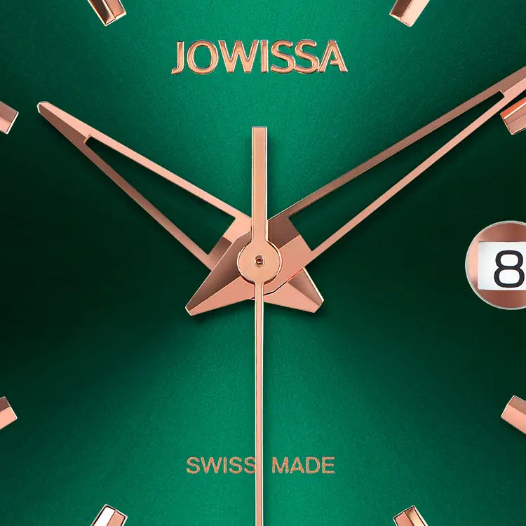 Green-dial Jowissa Tiro men's watch illustrating what Swiss Made means for watch quality