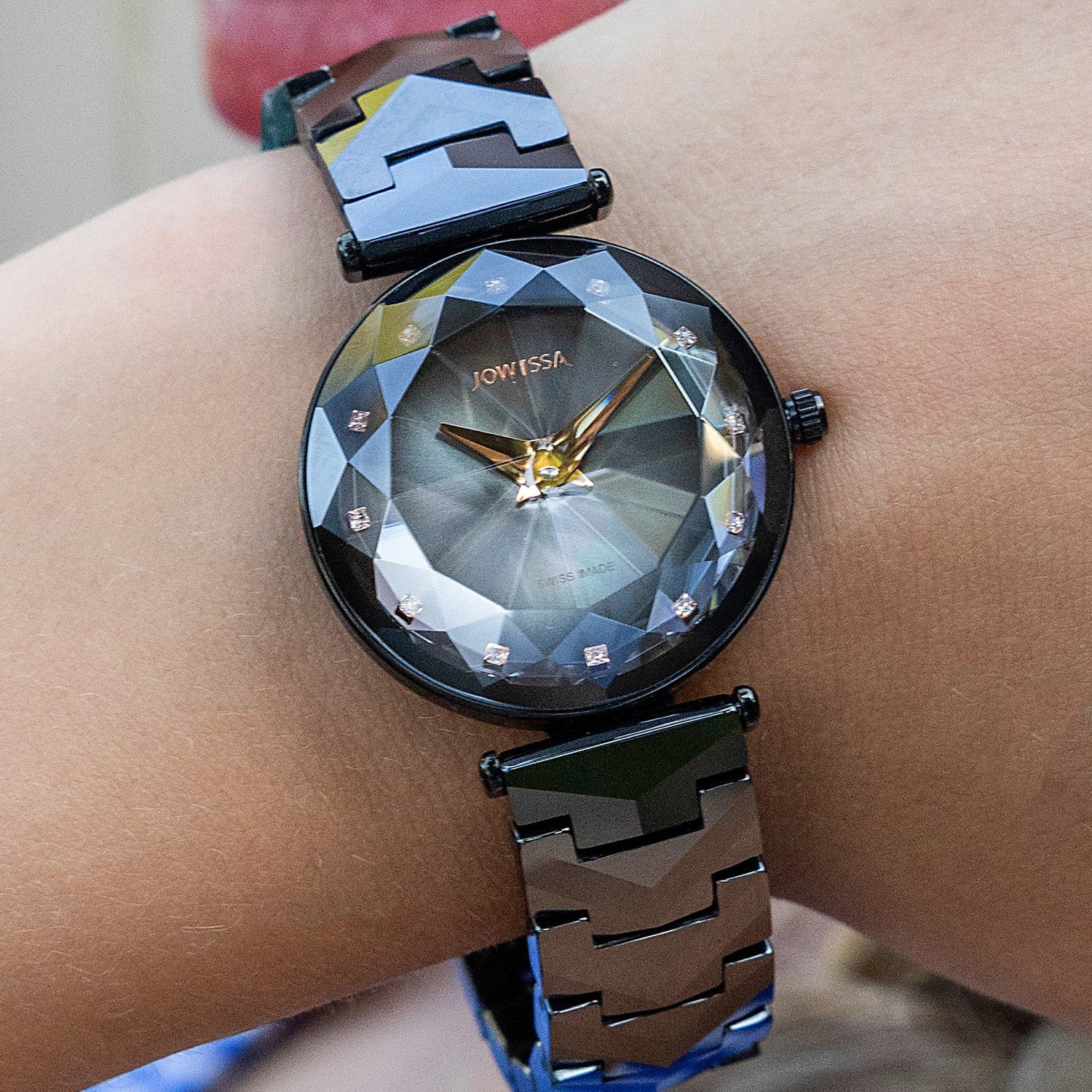 Magic Sapphire Swiss Womens Watch by Jowissa. Black Dial with Sapphire Glass and a Ceramic Bracelet. Scratch resistant womens watch, all Swiss Made Collection Image