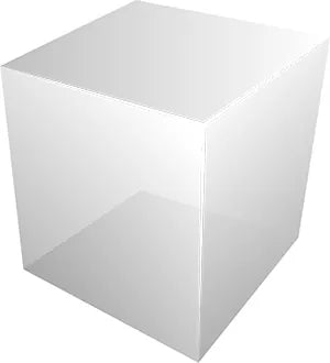 Symbol for 3D Models of Jowissa Swiss Watches. Clear plastic cube on a white background
