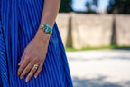 Swiss gold watch for women with gold strap and green dial all swiss made watch for ladies