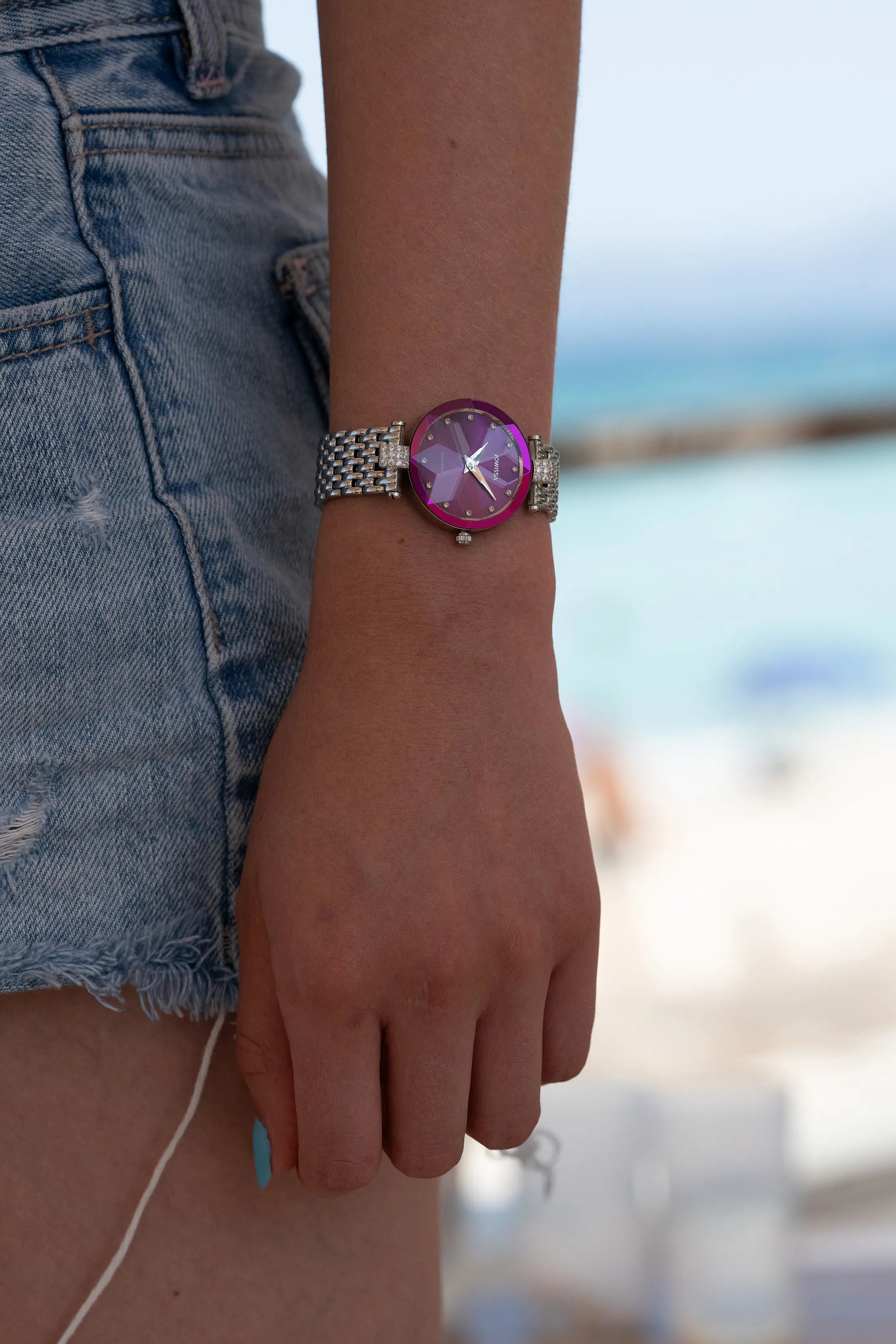 Facet Strass Reloj Mujer Suizo J5.702.M