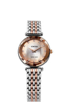 Swiss ladies watch with silver and gold strap and gold dial - all swiss made watch for women