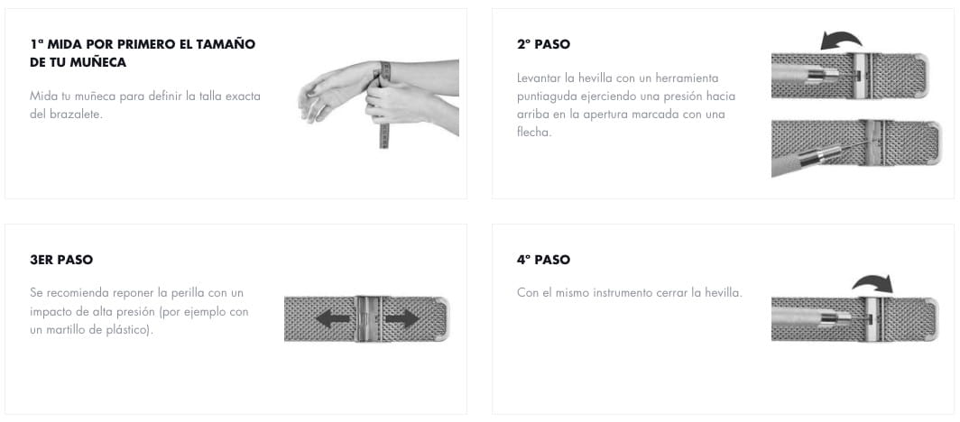 Poner a la medida el brazalete de malla de tu reloj