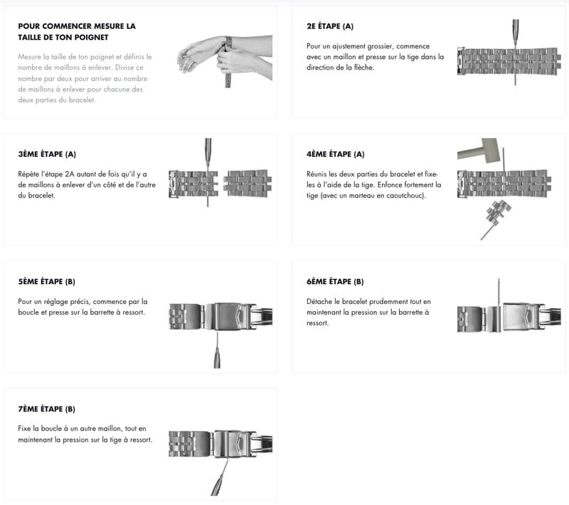 Raccourcir un bracelet en acier inoxydable