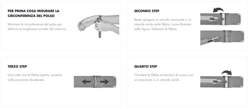 Regolare il cinturino di maglia del tuo orologio