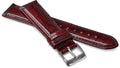 Front View of 18mm Bordeaux / Silver Glossy Croco Watch Strap E3.1460.L by Jowissa