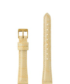 Front View of 15mm Brown / Gold Glossy Croco Watch Strap E3.1465.M by Jowissa