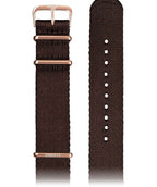 Front View of 22mm Brown / Rose Watch Strap E3.1299 by Jowissa