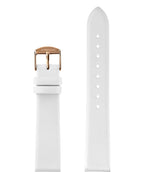 Front View of 18mm White / Rose Plain Mat Watch Strap E3.1483.L by Jowissa
