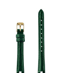 Front View of 12mm Green / Gold Glossy Croco Watch Strap E3.1495.S by Jowissa