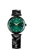 J1.295.M swiss safira watch for women - with black strap and green dial - all swiss made watch