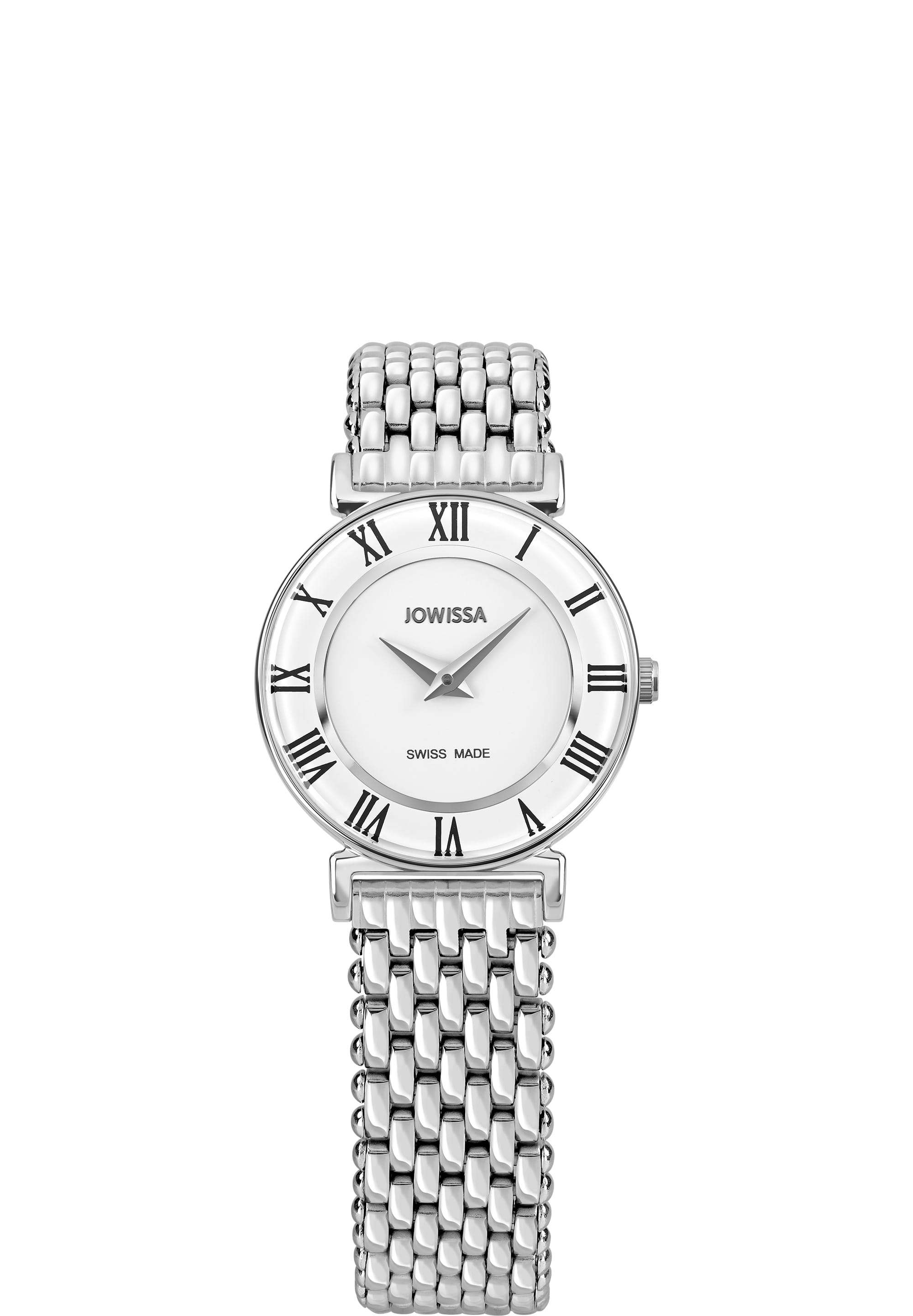 Roma swiss watch for ladies - with silver strap and white dial - all swiss made watch for women