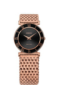 Gold watch for ladies with black dial - swiss watch for women - roma watch all swiss made