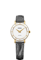 Roma swiss watch for ladies - watch with grey leather strap and gold details in the front - all swiss made 