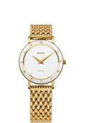 Roma swiss watch for women - made for ladies - gold watch with white details in the front - all made in swiss