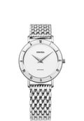 Silver watch for women - j2.289.m white watch made for ladies in switzerland - with roman numbers -silver white watch for women
