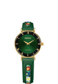 J2.341.S Roma swiss watch for ladies - all swiss made watch with green leather strap and green dial with black and gold details