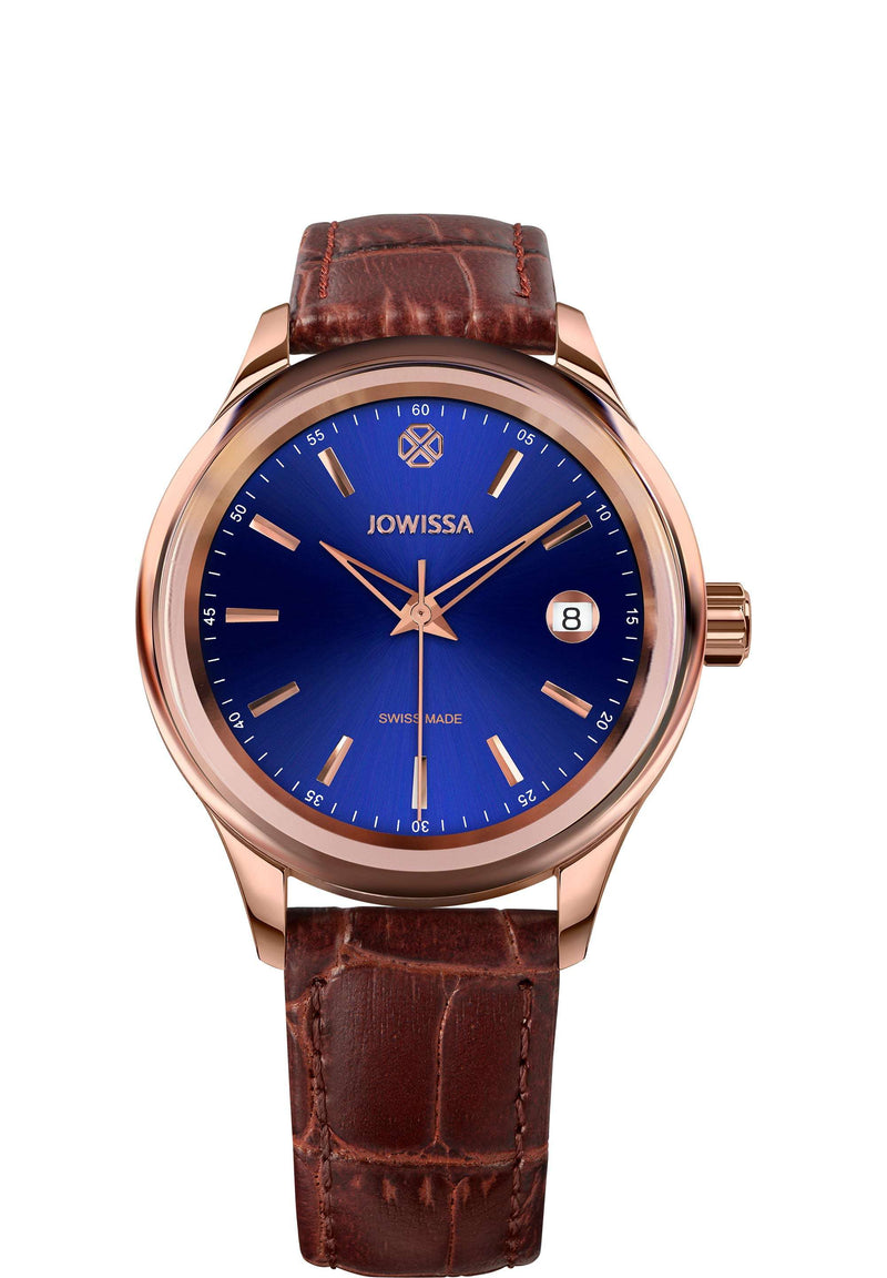 38mm Rose-Gold Blau Schweizer Herrenuhr Jowissa Tiro
