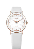 Swiss watch for women with white strap and white dial - all swiss made for ladies