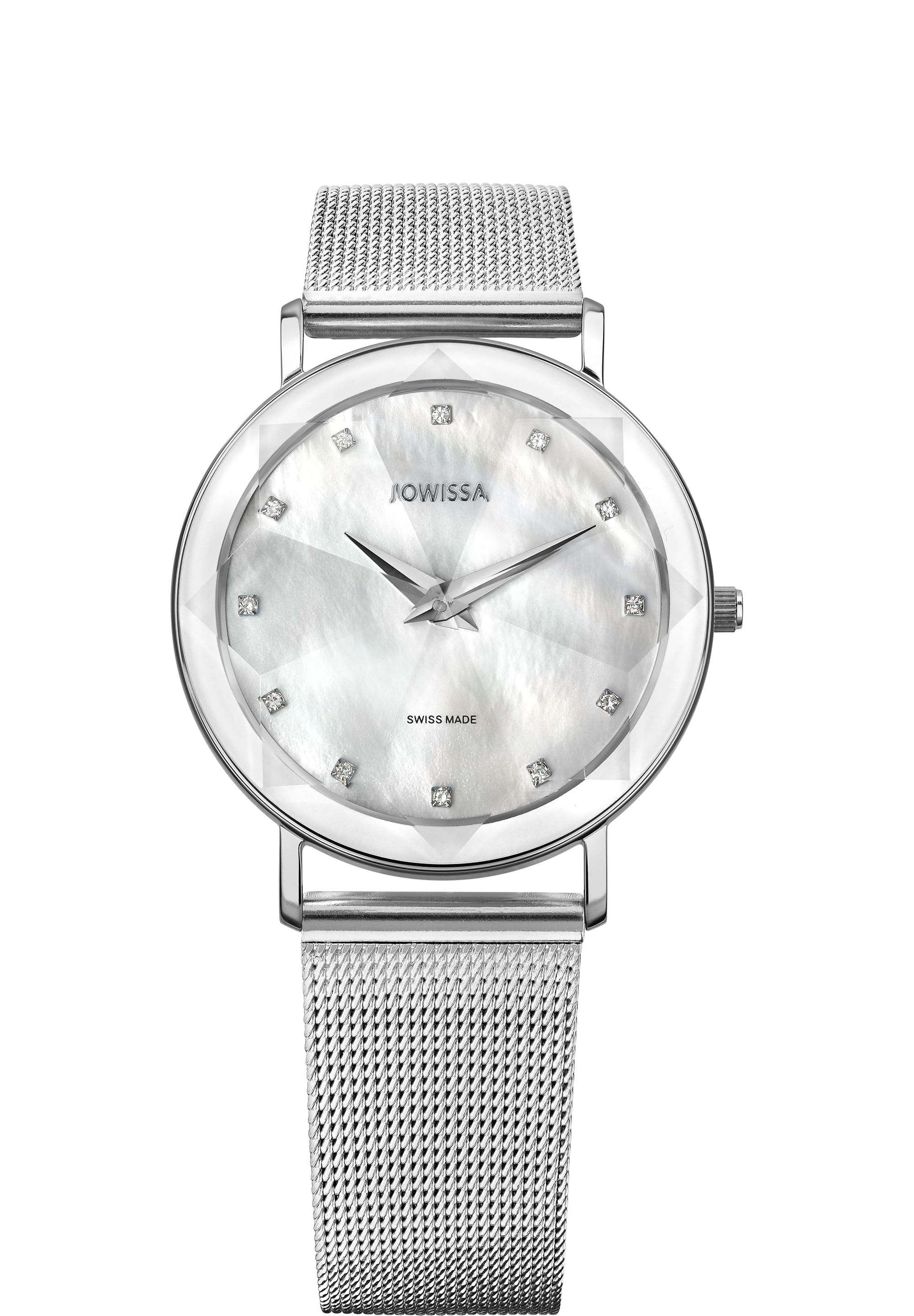 Silver White Swiss Woman Watch 35mm Facet – Jowissa