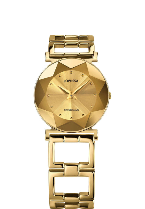 Reloj de oro para mujer - con esfera dorada para mujer - reloj de mujer totalmente fabricado en Suiza