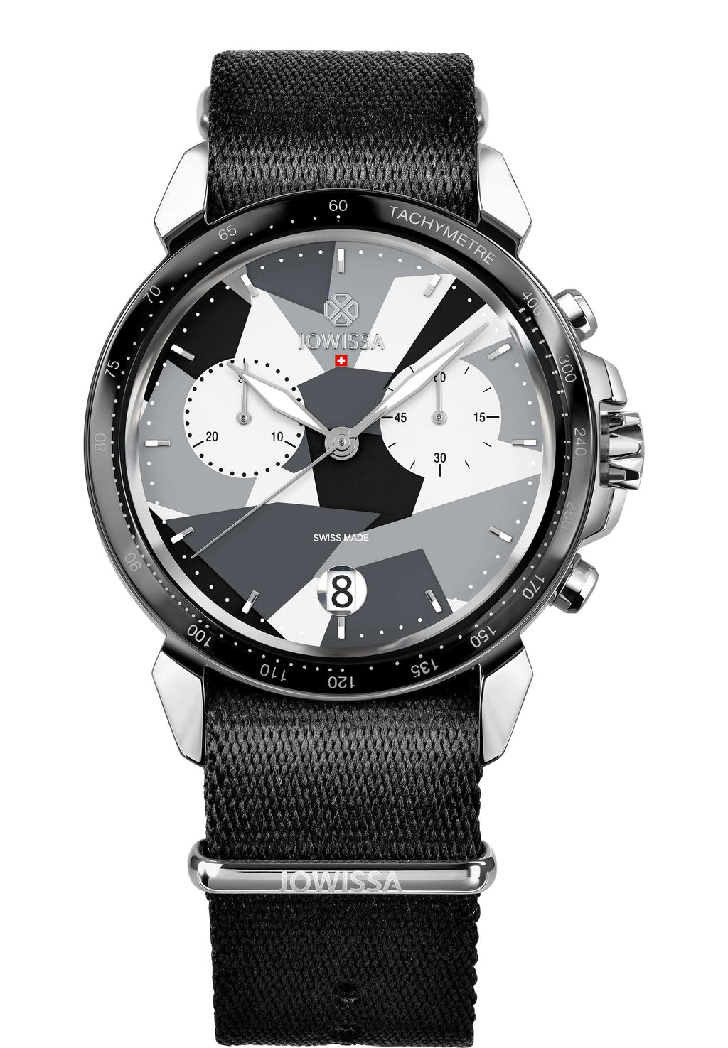 All swiss made lewy 15 for men - with black strap and white black and grey dial