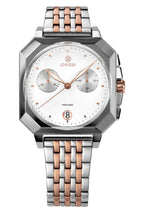J7.144.L Front View of a Octa 6 Swiss Watch Chronograph by Jowissa White Bicolor Rose Steel