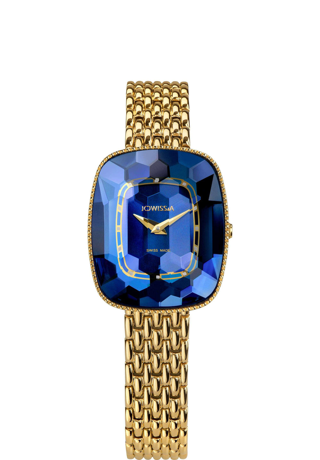 Swiss blue watch for women - with gold strap and blue dial - all swiss made watch