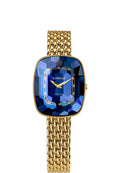 Swiss blue watch for women - with gold strap and blue dial - all swiss made watch