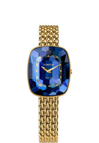 Swiss blue watch for women - with gold strap and blue dial - all swiss made watch
