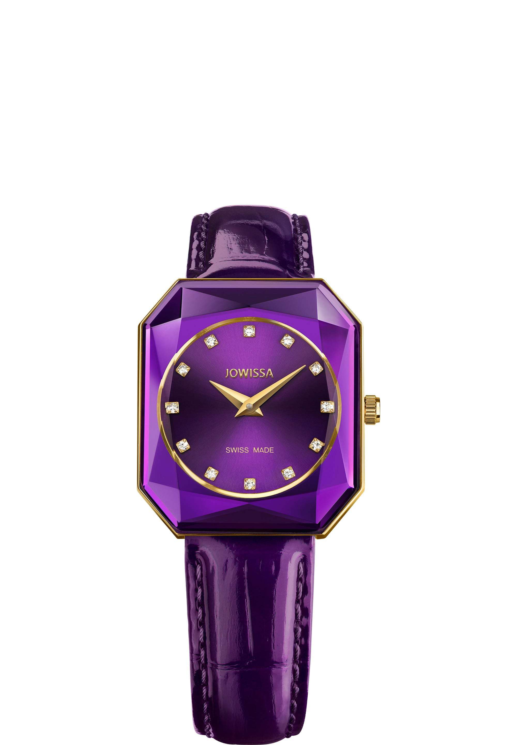 Swiss purple watch for ladies - all swiss made watch for women with purple strap and dial