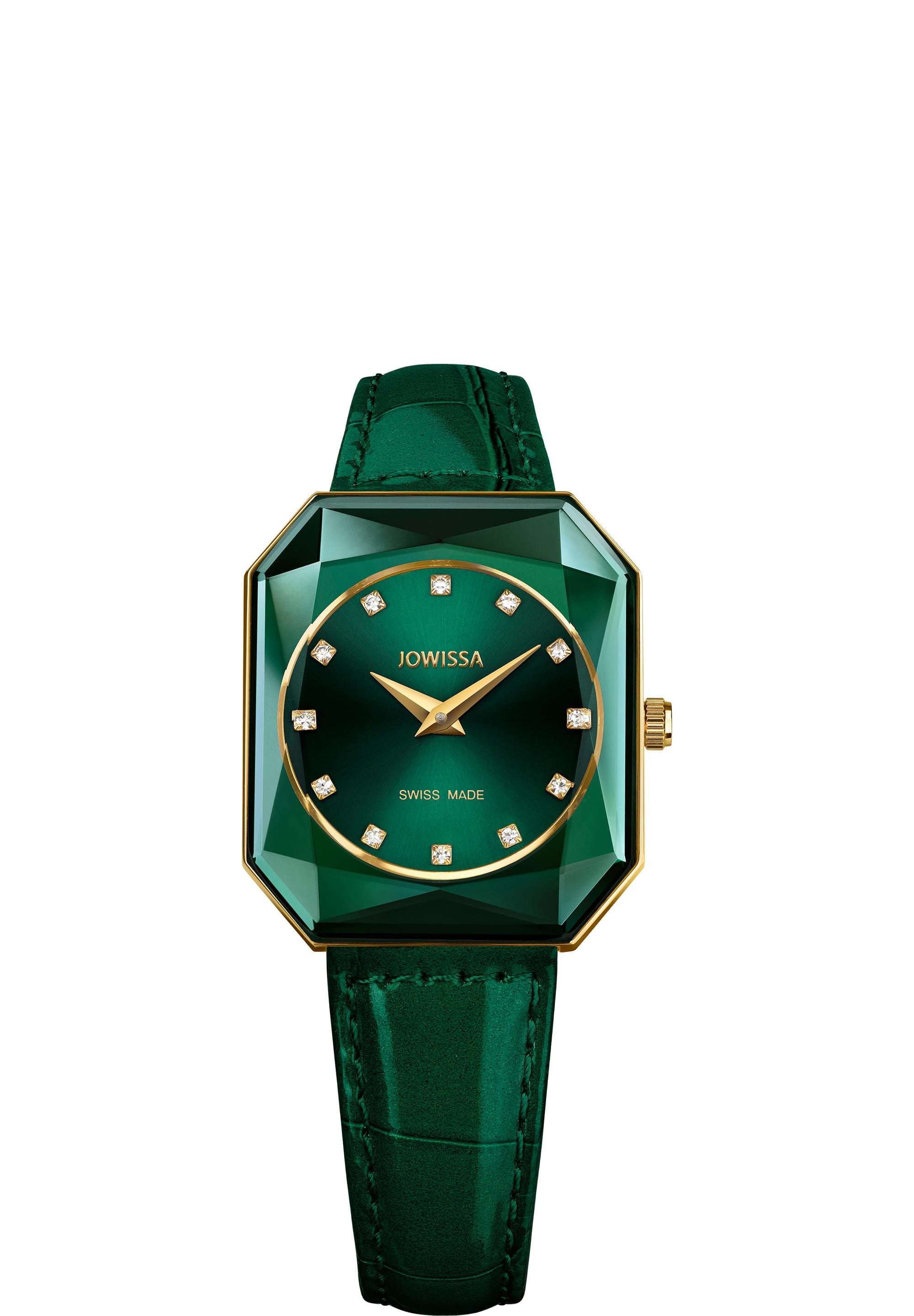 Swiss ladies watch with green strap and dial - all swiss made watch for women