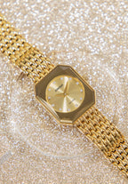 Gold swiss watch for ladies - with gold strap and dial - all swiss made watch for women