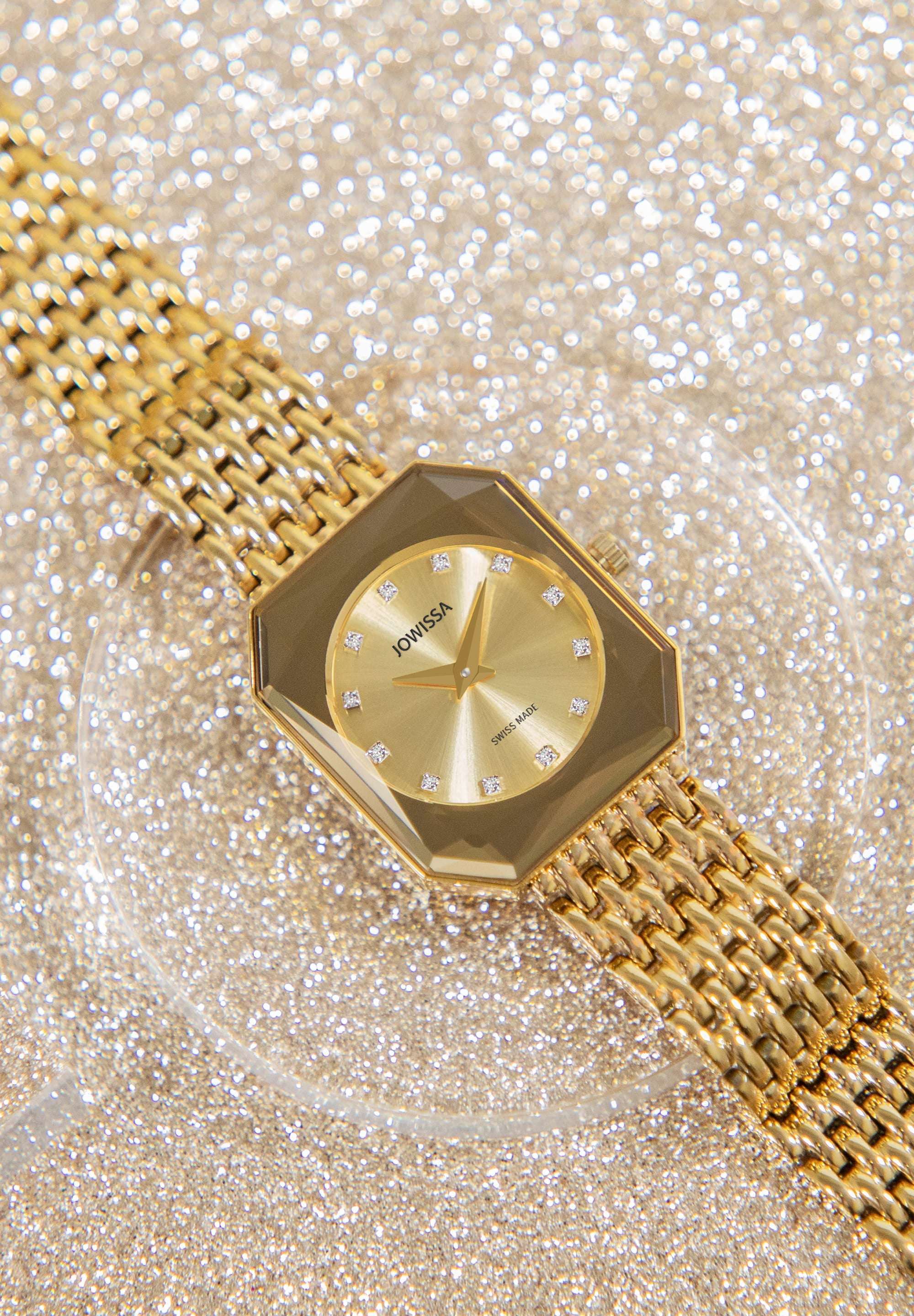 Gold swiss watch for ladies - with gold strap and dial - all swiss made watch for women