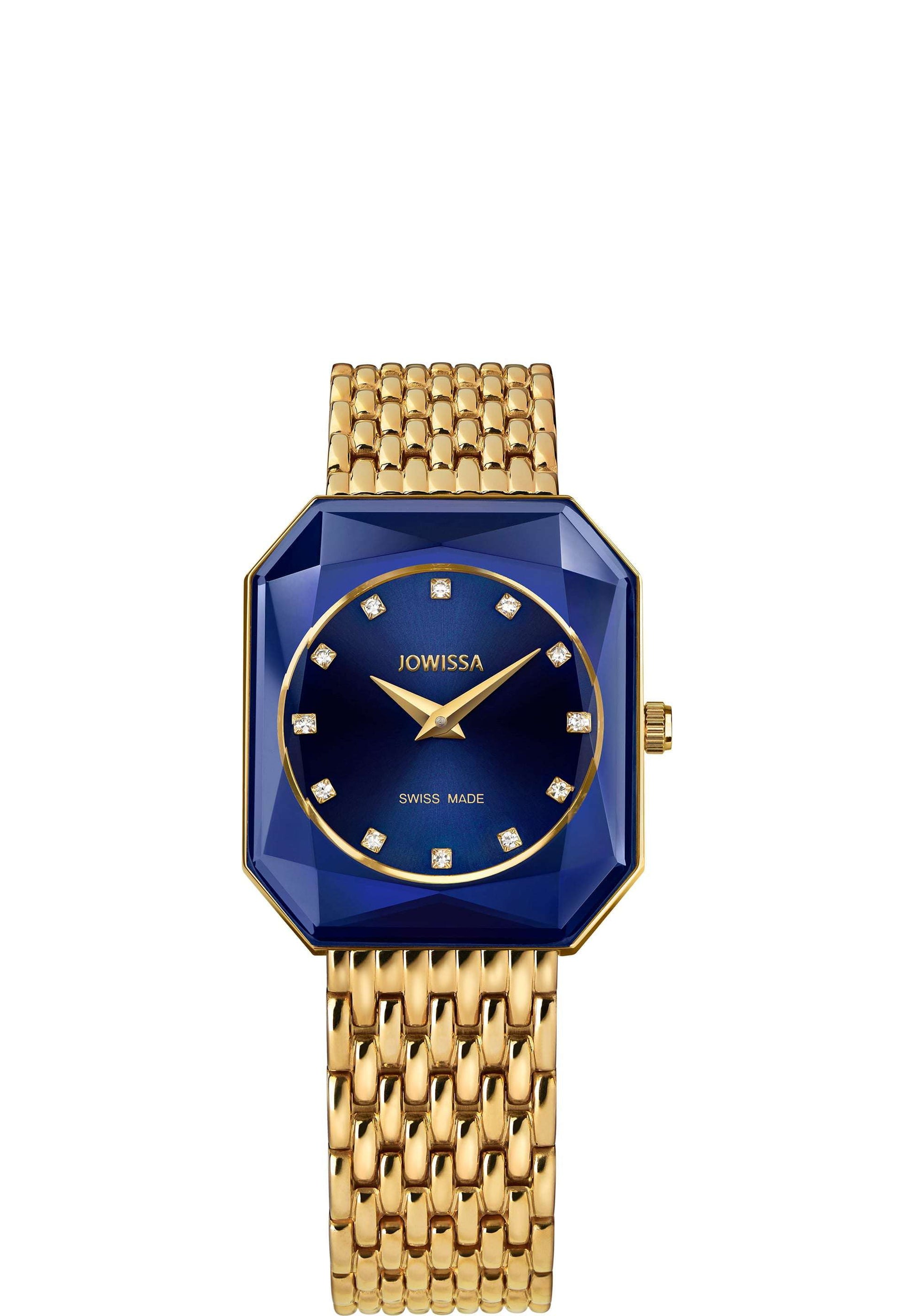Gold Blau Schweizer Uhr für Frauen Facet Radiant – Jowissa