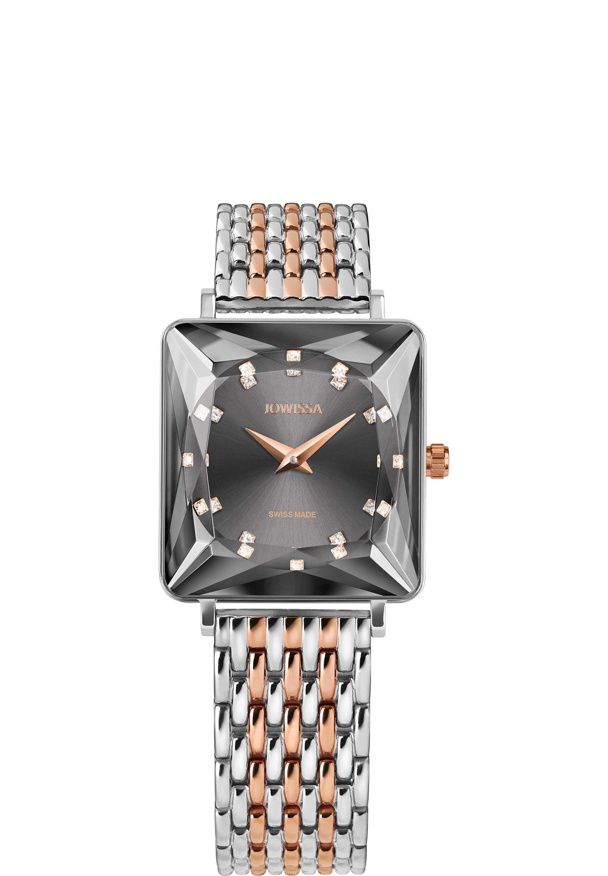 J8.777.M Facet Princess Jowissa watch for women - swiss ladies watch with silver and gold strap and black dial with gold details 