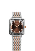 J8.779.M swiss womens watch with gold and silver strap and brown dial - all swiss made watch for ladies