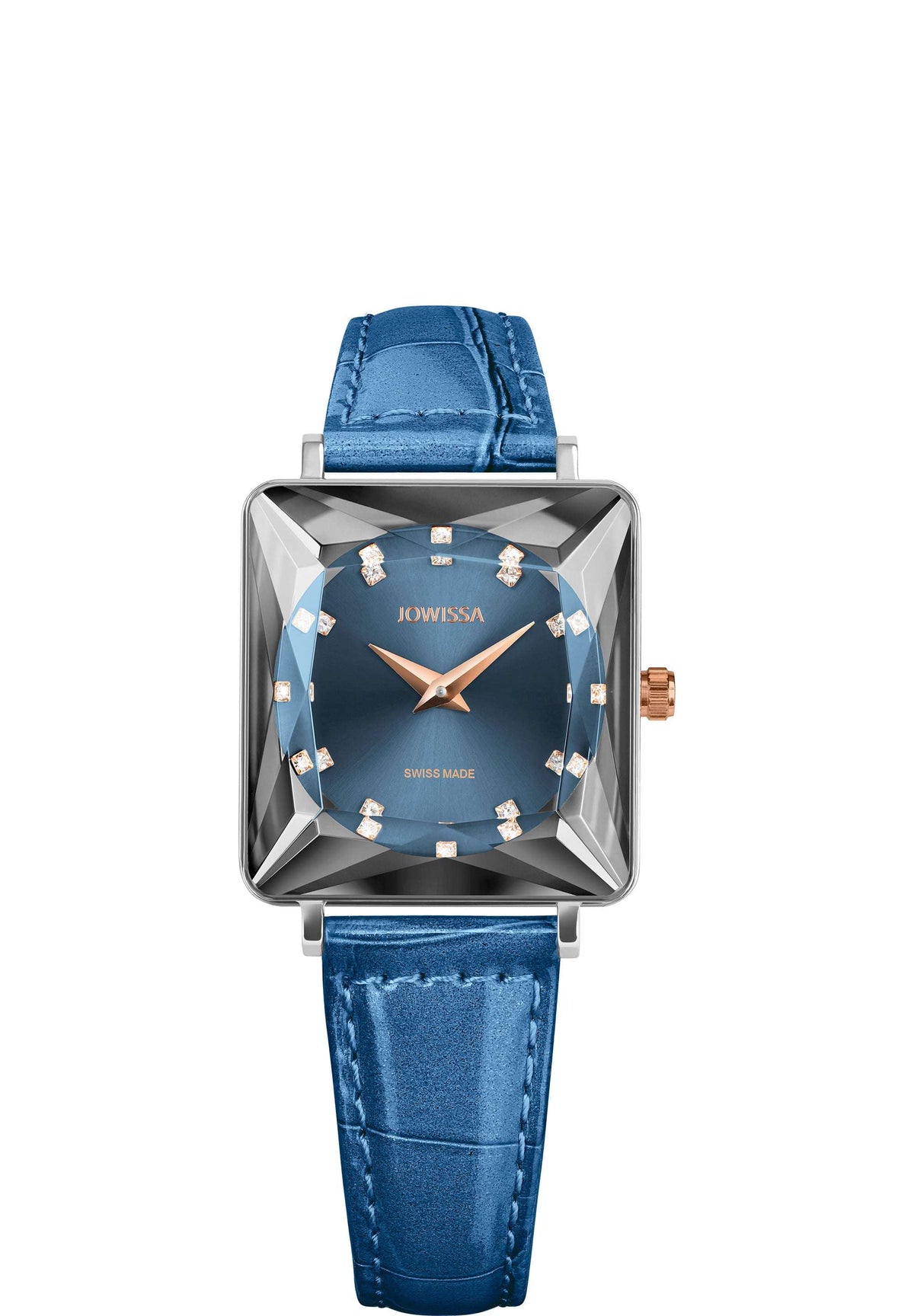 J8.782.M swiss ladies watch - with blue leather strap and blue dial - all swiss made for ladies