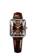J8.784.M facet swiss watch with brown leather strap and brown dial - all swiss made watch for ladies