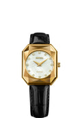 J8.792.M swiss watch for women - with black leather strap and gold dial - all swiss made watch
