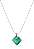 Vorderseite der Facet Princess | Damen | Halskette | Edelstahl | Silber | Grüner Stein | Modeschmuck | JS.0030 | Jowissa | Österreichischer Kristall