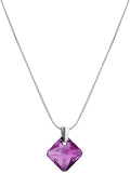Front Image of Facet Princess | Womens | Necklace | Stainless Steel | silver | purple Stone | Fashion Jewelry | JS.0032 | Jowissa | Austrian Crystal